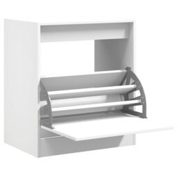 Berkfield Home Shoe Cabinet White 60x42x69 cm Engineered Wood - Size: 60 x 42 x 69 cm - thumbnail 2