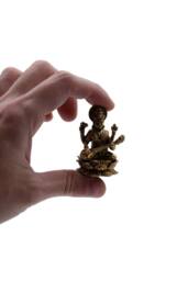 KDMD Brass Miniature Goddess Saraswati - 49mm in Bronze - thumbnail 3