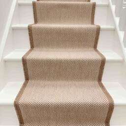 runrug Stair Runner Carpet - Reversible & Durable, 2mm - 'Illusion' in Brown - Size: 60 cm x 450 cm - thumbnail 4