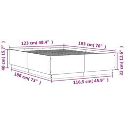 Berkfield Home Modern Bed Frame without Mattress Sonoma Oak 120x190 cm Small Double in Light Tan - thumbnail 9