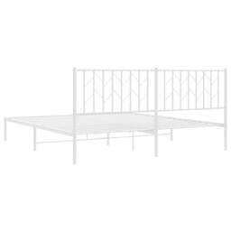 Berkfield Home Metal Bed Frame without Mattress with Headboard White 183x213cm - Size: 183x213 cm - thumbnail 7