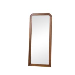 Melody Maison Dark Wood Arched Frame Wall Mirror 60cm X 140cm in Dark Brown - Size: 60 cm X 140 cm