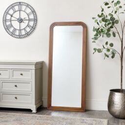 Melody Maison Dark Wood Arched Frame Wall Mirror 60cm X 140cm in Dark Brown - Size: 60 cm X 140 cm - thumbnail 5
