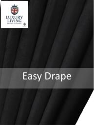Luxury Living Triple Woven Blackout Velvet Diamante Ring Top Curtains in Black - Size: 167 cm width x 137 cm drop - thumbnail 7