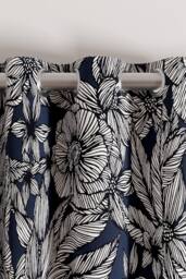 Ted Baker 'Vietnm' Cotton Lined Curtains in Navy - Size: 228 cm width x 228 cm drop - thumbnail 2