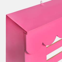 OHS Scallop Radiator Cover Engineered Wood Sideboard Shelf in Bright Pink - Size: Large - thumbnail 4