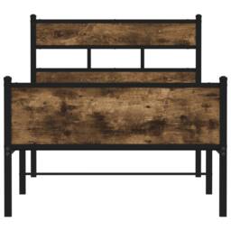 Berkfield Home Bed Frame Frame Smoked Oak 75x190 cm Small Single Wood in Brown - thumbnail 4