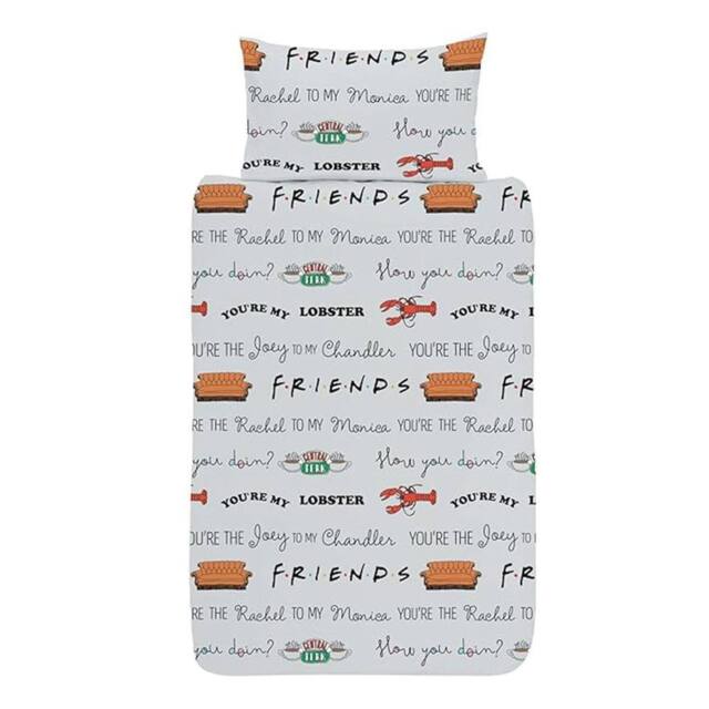 Friends Logo Reversible Duvet Set in Black - Size: Single - image 1