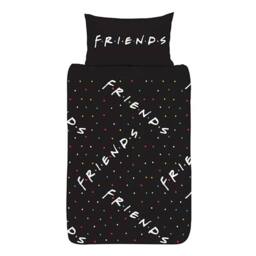 Friends Logo Reversible Duvet Set in Black - Size: Single - thumbnail 2