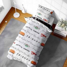 Friends Logo Reversible Duvet Set in Black - Size: Single - thumbnail 4