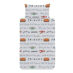 Friends Logo Reversible Duvet Set in Black - Size: Single - thumbnail 1