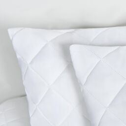 OHS Pillow Protector Cases Soft Touch Cushion Cover 2 Pack Pinsonic Quilted Set Pair in White - thumbnail 2