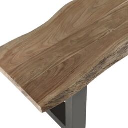 Indian Hub Baltic Live Edge Large Bench - Metal/Acacia Solid Wood - L40 x W175 x H45 cm in Brown - thumbnail 3