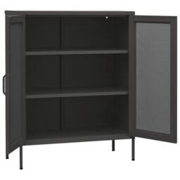Berkfield Home Storage Cabinet Anthracite 80x35x101.5 cm Steel in Black - thumbnail 4