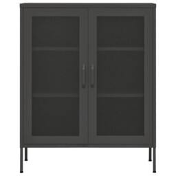 Berkfield Home Storage Cabinet Anthracite 80x35x101.5 cm Steel in Black - thumbnail 3