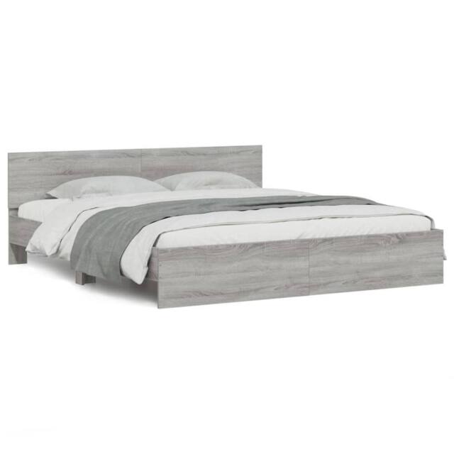 Berkfield Home Bed Frame without Mattress Grey Sonoma 180x200 cm Super King - image 1