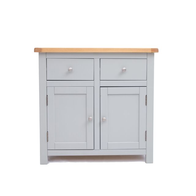 Cabinet Bits Argenta Light Grey 2 Drawer 2 Door Sideboard Chrome Knob - image 1
