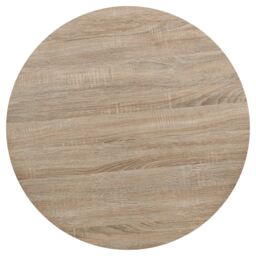 Berkfield Home Bistro Table MDF & Steel Round 80x75 cm Oak Colour in Beige - thumbnail 4