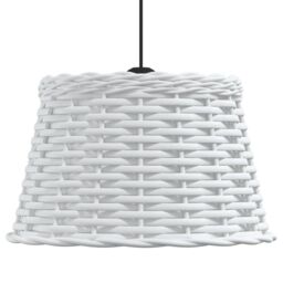 Berkfield Home Ceiling Lamp Shade White √ò38x23 cm Wicker - Size: 38x23 cm - thumbnail 4