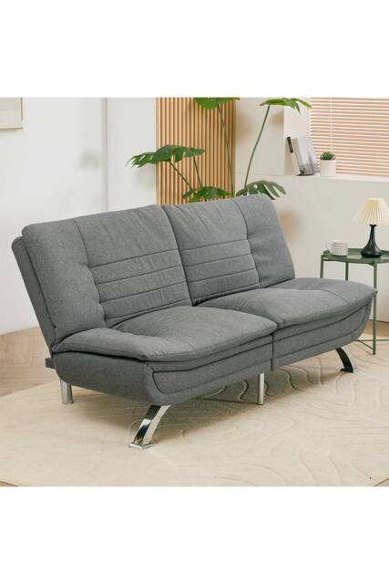 Living and Home Linen Grey Sofa Bed - image 1