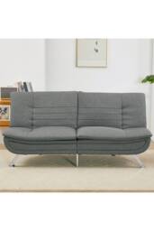 Living and Home Linen Grey Sofa Bed - thumbnail 3