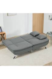Living and Home Linen Grey Sofa Bed - thumbnail 6
