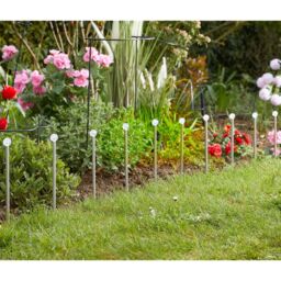 mysmartbuy Set of 10 Solar Powered Glow Ball Garden Pathway Stake Lights in Silver - thumbnail 2