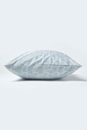 Homescapes Geometric Jacquard Cushion Cover in Blue - Size: 60 cm x 60 cm - thumbnail 3