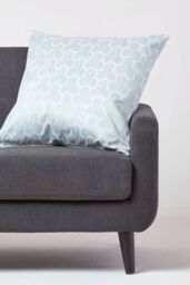 Homescapes Geometric Jacquard Cushion Cover in Blue - Size: 60 cm x 60 cm - thumbnail 2