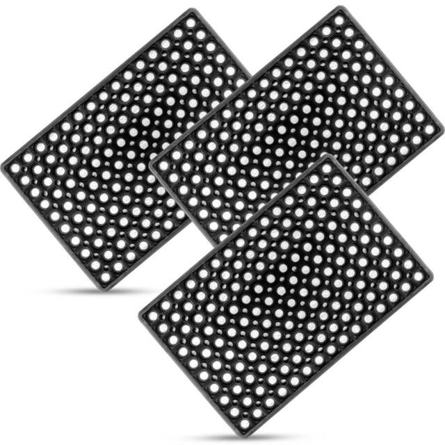 Nordara 3X Large Industrial Non‑Slip Rubber Ring Door Mat Outdoor in Black - Size: 100 cm x 110 cm - image 1