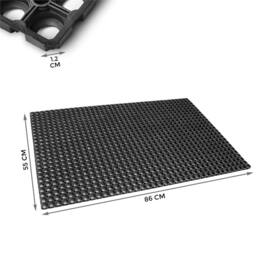 Nordara 3X Large Industrial Non‑Slip Rubber Ring Door Mat Outdoor in Black - Size: 100 cm x 110 cm - thumbnail 2