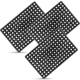 Nordara 3X Large Industrial Non‑Slip Rubber Ring Door Mat Outdoor in Black - Size: 100 cm x 110 cm - thumbnail 1