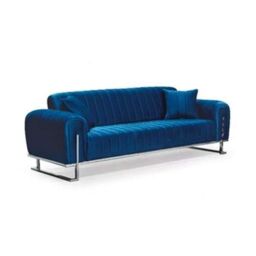 Sliding Wardrobes 4U Mandy 3+2 Plush Velvet Sofa Set Available in 3 Colors in Blue - Size: 5 Pack - thumbnail 3