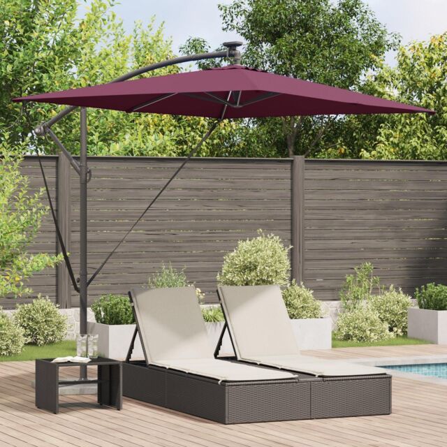 Berkfield Home Cantilever Banana Parasol Bordeaux red 294 x 200 x 254 cm - image 1