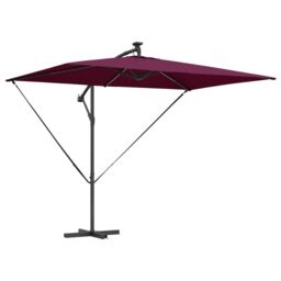 Berkfield Home Cantilever Banana Parasol Bordeaux red 294 x 200 x 254 cm - thumbnail 2