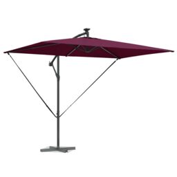 Berkfield Home Cantilever Banana Parasol Bordeaux red 294 x 200 x 254 cm - thumbnail 3