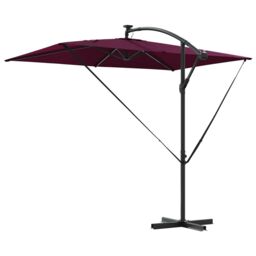 Berkfield Home Cantilever Banana Parasol Bordeaux red 294 x 200 x 254 cm - thumbnail 6
