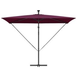 Berkfield Home Cantilever Banana Parasol Bordeaux red 294 x 200 x 254 cm - thumbnail 5