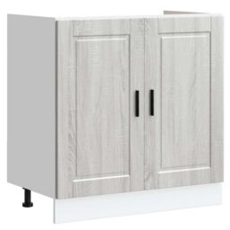 "Berkfield Home Sink Base Cabinet¬†""Porto"" Grey Sonoma 80x46x81.5 cm¬†Engineered Wood - Size: 80x46x81.5 cm" - thumbnail 2