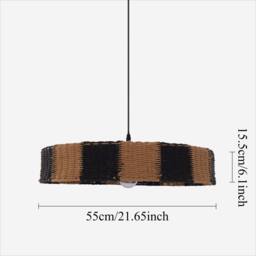Living and Home Handwoven Paper Rope Pendant Light for a Warm Modern Glow - thumbnail 7