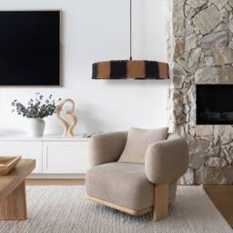 Living and Home Handwoven Paper Rope Pendant Light for a Warm Modern Glow - thumbnail 5