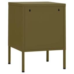 Berkfield Home Nightstand Olive Green 35x35x51 cm Steel - Size: 35 x 35 x 51 cm - thumbnail 5