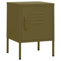 Berkfield Home Nightstand Olive Green 35x35x51 cm Steel - Size: 35 x 35 x 51 cm