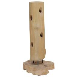 Berkfield Home Wine Rack for 8 Bottles 40x30x80 cm Solid Teak Wood in Brown - Size: 40 x 30 x 80 cm