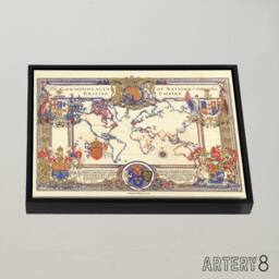 "Artery8 Map Webb 1937 British Empire Framed Canvas Wall Art Print - Size: W12"" x H16""" - thumbnail 2