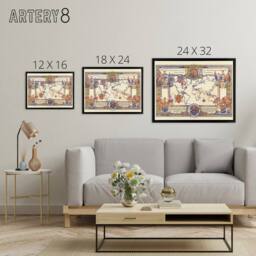 "Artery8 Map Webb 1937 British Empire Framed Canvas Wall Art Print - Size: W12"" x H16""" - thumbnail 4