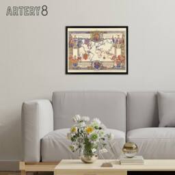 "Artery8 Map Webb 1937 British Empire Framed Canvas Wall Art Print - Size: W12"" x H16""" - thumbnail 3