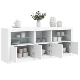 Berkfield Home Sideboard with LED Lights White 162x37x67 cm - Size: 162 x 37 x 67 cm - thumbnail 4