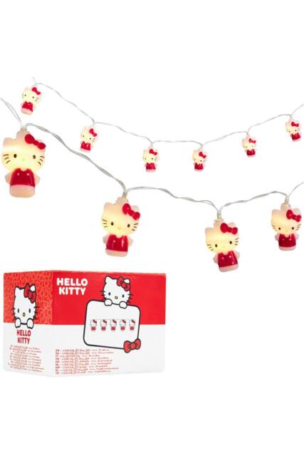 Hello Kitty 3D Sanrio String Fairy Lights LED Room Decor 2 Modes Battery Operated in Red - image 1