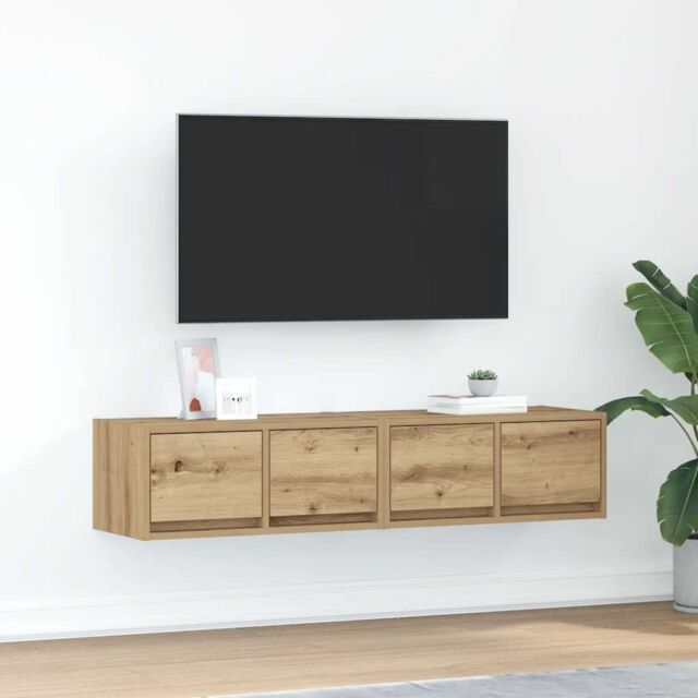 Berkfield Home TV Cabinets 2 pcs Artisan Oak 60x31x25.5 cm Engineered Wood in Brown - image 1